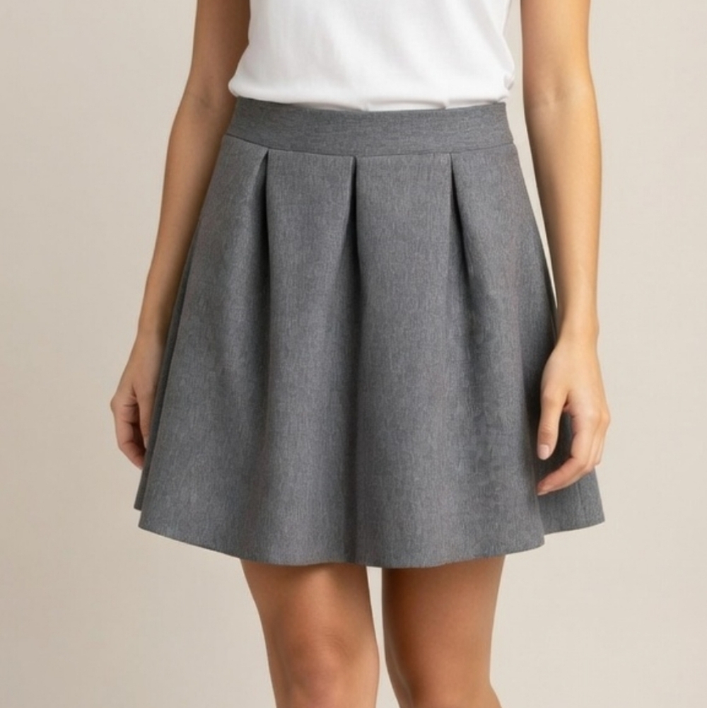 Charlotte Russe Gray Pleated Mini Skirt Medium Dark Academia Preppy Y2K School